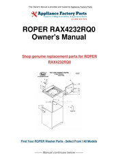 Whirlpool ROPER RAX4232RQ0 Instructions D'utilisation