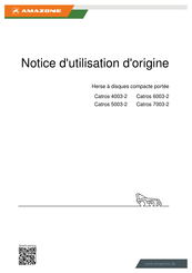 Amazone Catros 5003-2 Notice D'utilisation D'origine