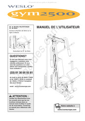 Weslo Gym 2500 Manuel De L'utilisateur