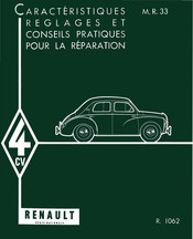 Renault 4CV R 1062 1956 Consignes De Réparation