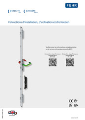 FUHR autosafe 837P Instructions D'installation, D'utilisation Et D'entretien