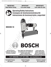 Bosch BNS200-18 Consignes De Fonctionnement/Sécurité