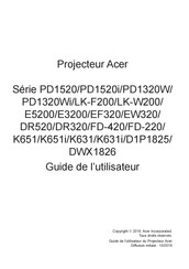 Acer D1P1825 Série Guide De L'utilisateur