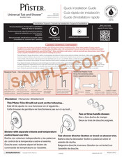 Pfister Universal Tub and Shower R90WS-TN2X Guide D'installation Rapide