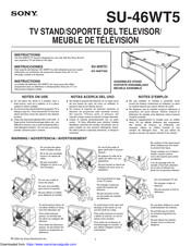 Sony SU-46WT5 Instructions