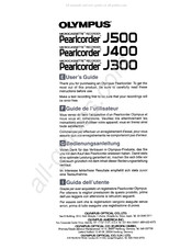 Olympus Pearlcorder J400 Guide De L'utilisateur