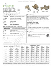 Symmons TempControl 7 Serie Manuel D'utilisation Et D'entretien