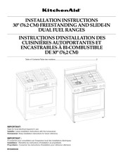 KitchenAid KDRS807XSP01 Instructions D'installation