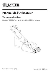 Hayter CODE477A Manuel De L'utilisateur