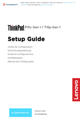 Lenovo ThinkPad P15v gen1 Serie Guide De Configuration