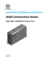 Eco Power Equipment IAQH-1000 Instructions D'installation Et D'utilisation