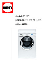 Brandt WFK 1458 FE Guide D'installation & D'utilisation