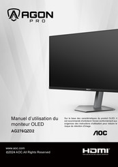 AOC AGON PRO AG276QZD2 Manuel D'utilisation