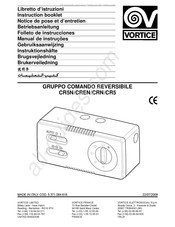 Vortice GRUPPO COMANDO REVERSIBILE CR5 Notice De Pose Et D'entretien