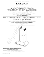 KitchenAid KVWB600DSS0 Instructions D'installation Et Guide D'utilisation