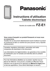 Panasonic FZ-E1 Instructions D'utilisation