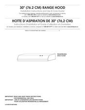 Whirlpool WVU11UV0F Instructions D'installation Et Guide D'utilisation Et D'entretien