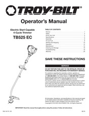 Troy-Bilt TB525 EC Manuel De L'opérateur