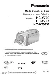 Panasonic HC-V707 Mode D'emploi De Base