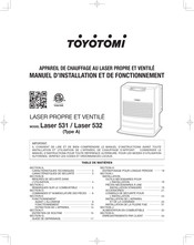 Toyotomi Laser 532 Manuel D'installation Et De Fonctionnement