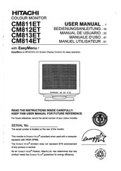 Hitachi CM813ET Manuel Utilisateur