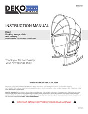 DEKO LIVING Eden COP20210BLK Manuel D'instructions