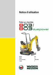 Wacker Neuson 803 dual power Notice D'utilisation