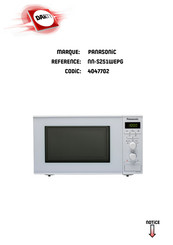 Panasonic NN-S251WEPG Mode D'emploi