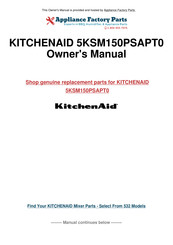 KitchenAid 5KSM150PSAPT0 Mode D'emploi