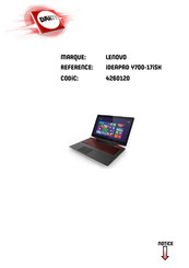 Lenovo 80NY Guide De L'utilisateur