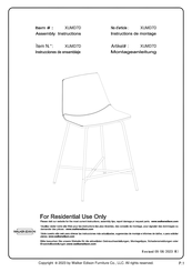 Walker Edison XUMD7D Instructions De Montage