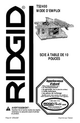 RIDGID TS2400 Mode D'emploi