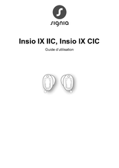 signia Insio IX IIC Guide D'utilisation