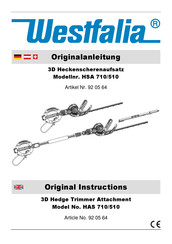 Westfalia 92 05 64 Manuel D'instructions