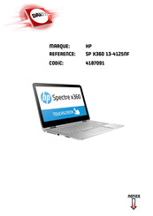 HP SP X360 13-4125NF Manuel De L'utilisateur