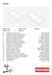Franke ORION OID 611-62 Manuel D'installation Et Mode D'emploi