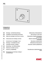 KWC F5SM2012 Notice De Montage Et De Mise En Service