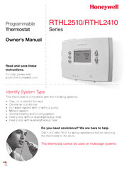 Honeywell RTHL2410 Serie Manuel Du Propriétaire