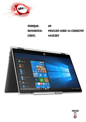 HP PAVILION X360 14-CD0027NF Manuel De L'utilisateur