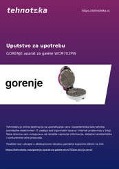 Gorenje WCM702PR Notice D'utilisation