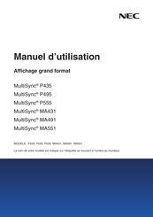 NEC MultiSync P495 Manuel D'utilisation