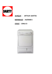 Electrolux ARTHUR MARTIN ADC 5305 Notice D'utilisation