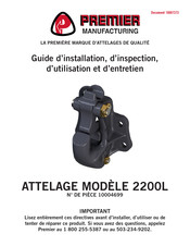 Premier Manufacturing 2200L Guide D'installation, D'utilisation Et D'entretien