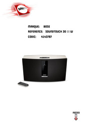 Bose SOUNDTOUCH III Serie Notice D'utilisation