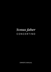 Sonus Faber CONCERTINO Mode D'emploi