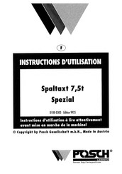 Posch M6128 Instructions D'utilisation