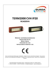 Burda TERM2000 CVH IP20 Mode D'emploi