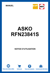 Asko RFN232041 Notice D'utilisation