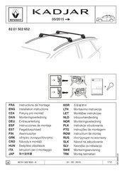 Renault 82 01 502 652 Instructions De Montage