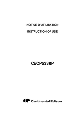 CONTINENTAL EDISON CECP533RP Notice D'utilisation